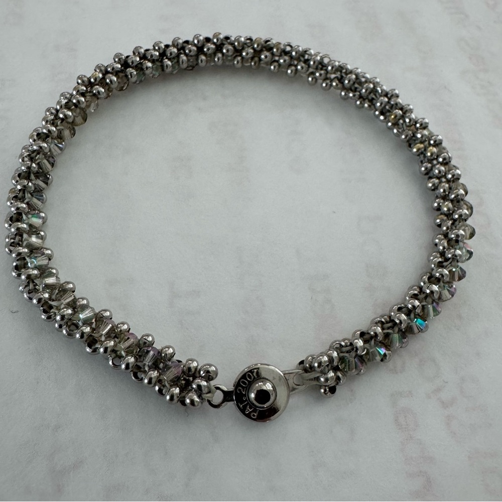 Silver Intricate Beaded Bracelet